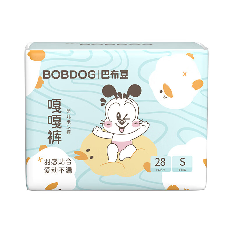 BoBDoG 巴布豆 嘎嘎裤拉拉裤裸感透气 XL22片*4件 64元（需领券，合16.00元/件）