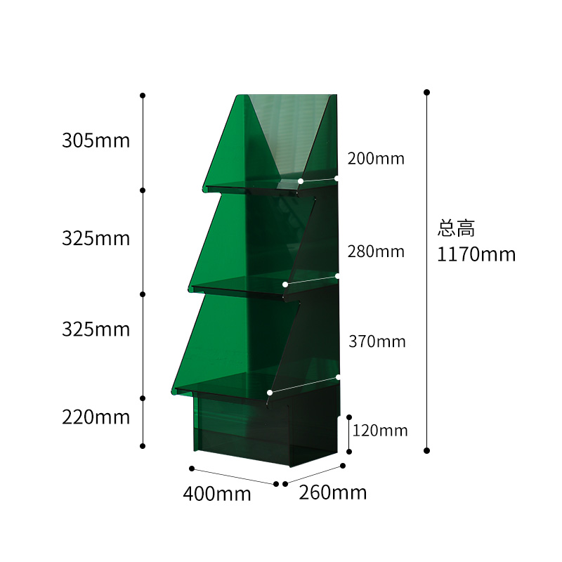 GREY CUBE 灰方 轻奢亚克力书架落地置物架客厅展示架收纳储物创意圣诞树款 1