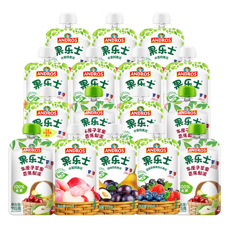 Fruit Me Up 果乐士 儿童辅养食水果泥 115g*16袋 75.7元（需用券）