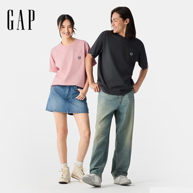 Gap 超值神車！25款純棉刺繡logoT恤 725620 65.1元（需用券）
