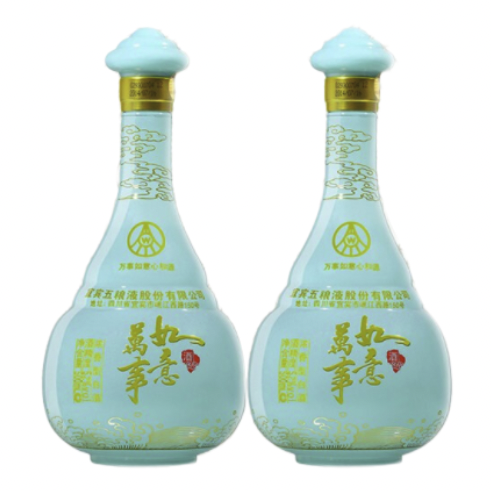 WULIANGYE 五粮液 股份 高度纯粮食浓香型白酒 万事如意心和源52度500ml*2瓶 489.0