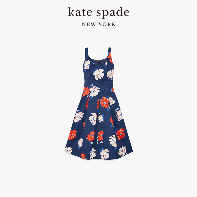 88VIP：Kate Spade ks 碎花薄纱连衣裙休闲度假轻奢通勤女 1483.9元（需用券）