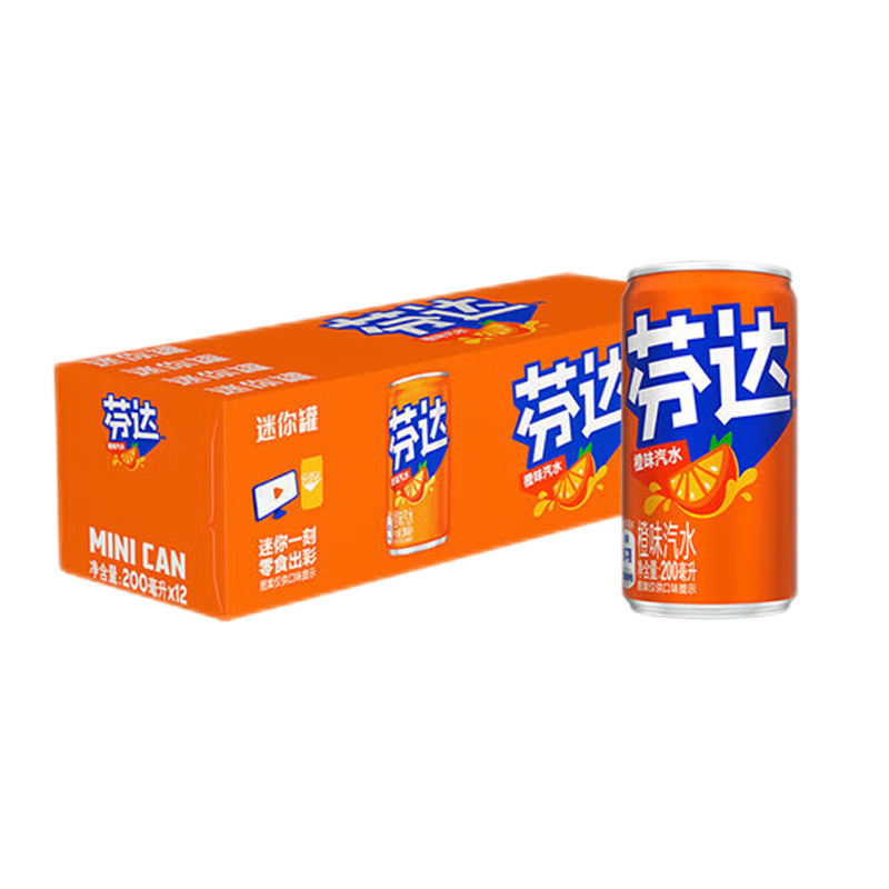 PLUS会员：可口可乐 Coca-Cola 汽水碳酸饮料 芬达含糖 200ml*12罐 19.77元（需领券