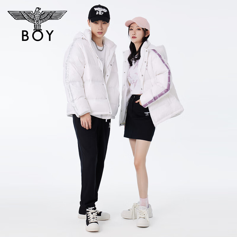 再降价、PLUS会员：BOY LONDON 雪域精灵 情侣款连帽羽绒服 N28906 紫色 695.01元包