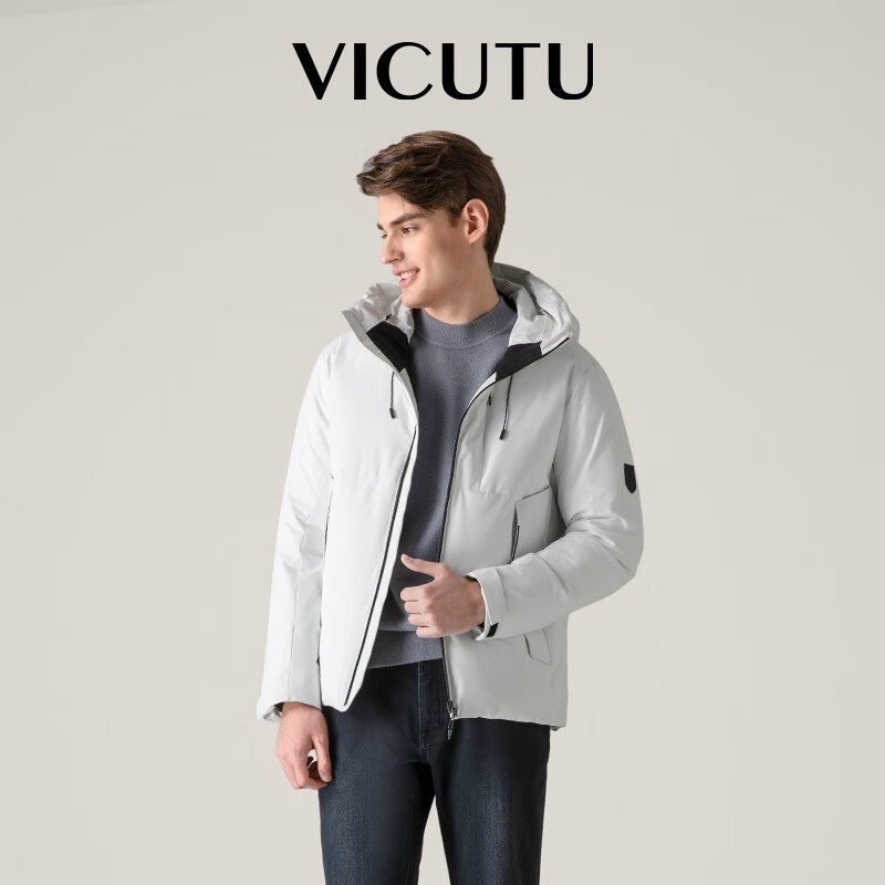 再降价、PLUS会员：VICUTU 威可多 大白鹅 男士羽绒服 VRS88472505T 白色 L 431.75元