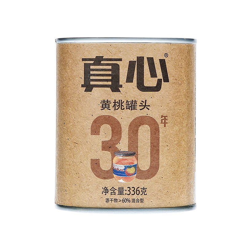 真心食品 真心 三十年黄桃水果糖水罐头336g*6罐装礼品食品零食东北特产即