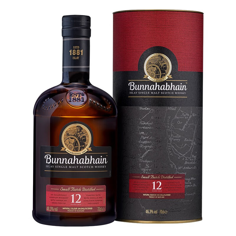 Bunnahabhain 布纳哈本 苏格兰 单一麦芽威士忌 12年 700mL 单支装 262.5元（需买2