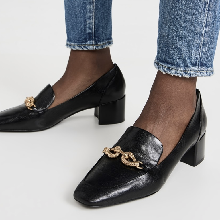 Tory Burch 汤丽柏琦 Jessa Heeled Loafers 45mm Jessa 高跟乐福鞋 5.3折 $198.45