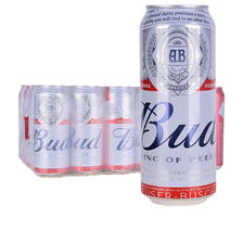 Budweiser 百威 进口百威啤酒500ml*24罐Budweiser听装临期特价清仓中秋整箱 88.9元