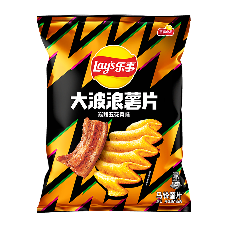 Plus会员：Lays 乐事 大波浪薯片 碳烤五花肉味 135克*12件+凑单 71.76元（合5.98