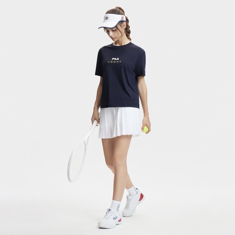 FILA 斐乐 女装运动T恤女士宽松冰丝圆领日常百搭舒适针织短袖上衣 239元