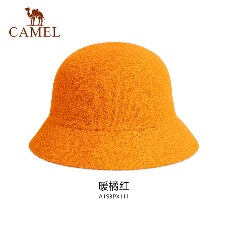 CAMEL 骆驼 羊羔毛冬天保暖防寒帽子秋冬季女时尚百搭渔夫帽潮洋气显脸小 A1