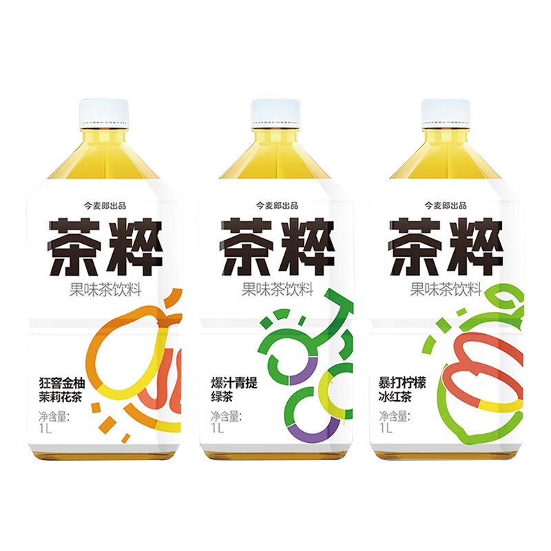 今麦郎 茶粹 爆汁青提绿茶 1L*8瓶 果味茶饮料 家庭聚会 19.1元（需用券）