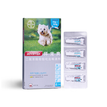 advantix 拜宠爽 德国进口拜耳拜宠爽Advantix中小型犬（4~10kg）狗体外驱虫药滴