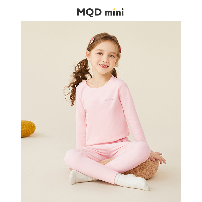 MQDMINI 儿童保暖内衣套装男童德绒秋衣秋裤女宝宝睡衣 39元