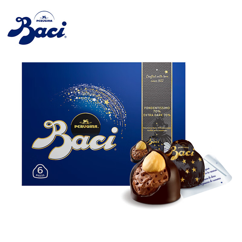 Baci 芭喜 芭绮（Baci）榛仁可可仁黑巧克力75g 意大利女生喜糖糖果 9.95元