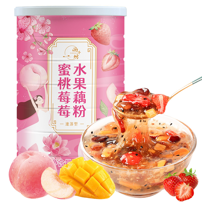 YUZIFANG 雨子坊 蜜桃莓莓水果藕粉500g/罐 8.32元（需买3件，需用券）