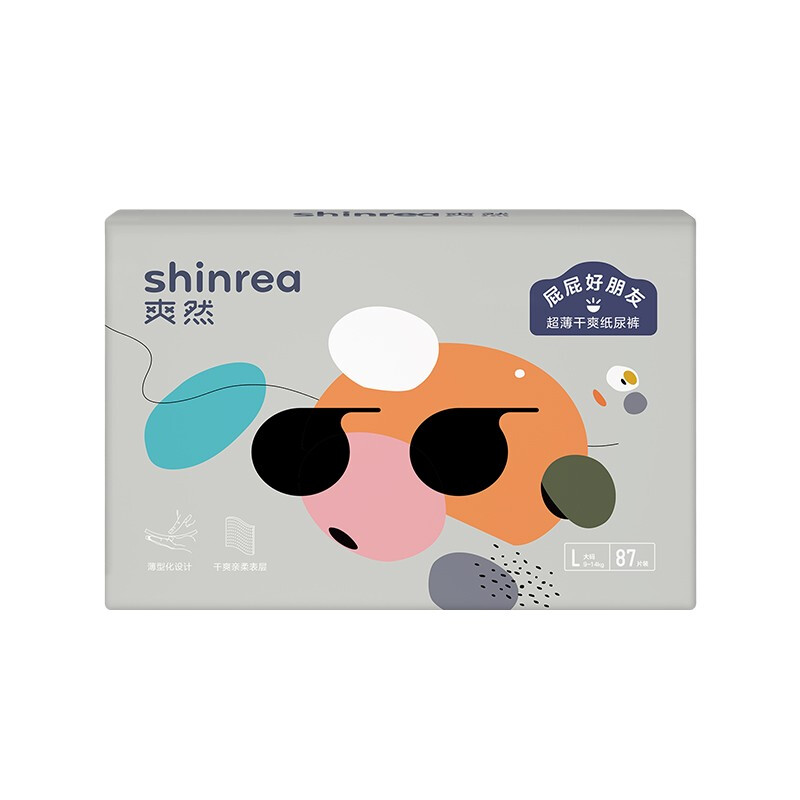 shinrea 爽然 屁屁好朋友超薄干爽系列 纸尿裤 L87片 70元