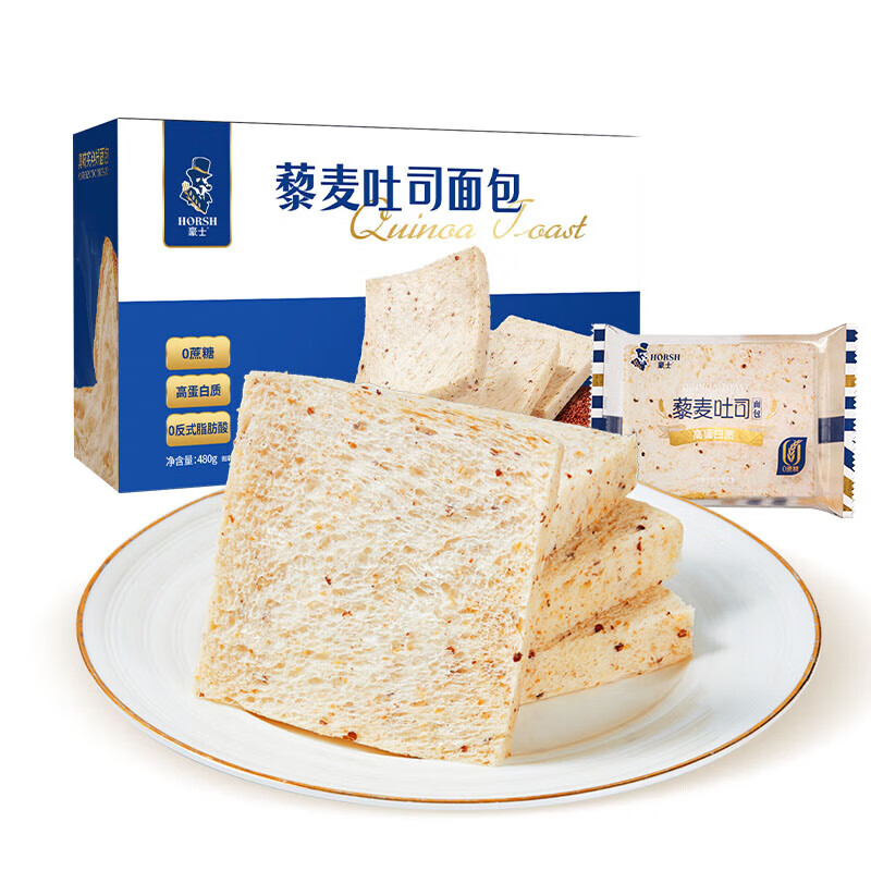 HORSH 豪士 藜麦吐司面包 620g 16.83元（需用券）