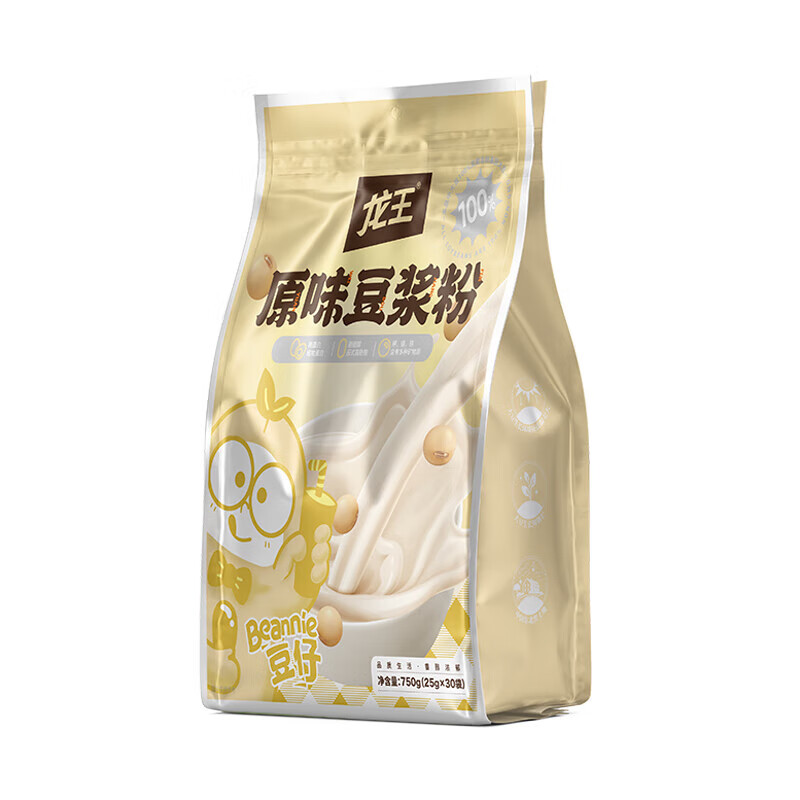 龙王食品 原味豆浆粉750g（25g*30袋）独立包装 学生早餐代餐无添加蔗糖 29.6