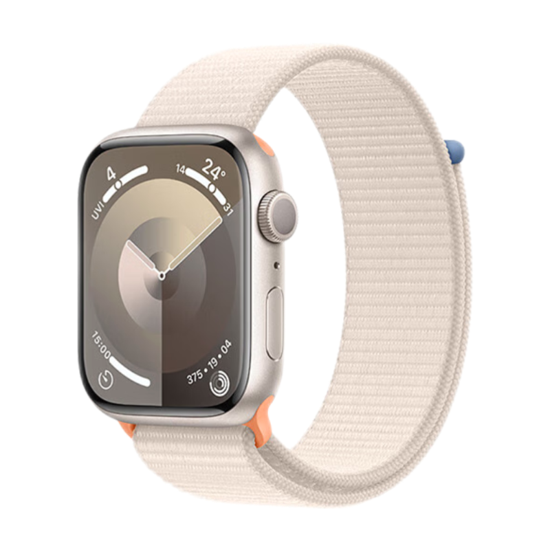 再降价：Apple 苹果 Watch Series 9 智能手表 GPS款 45mm 星光色 回环式运动表带 248