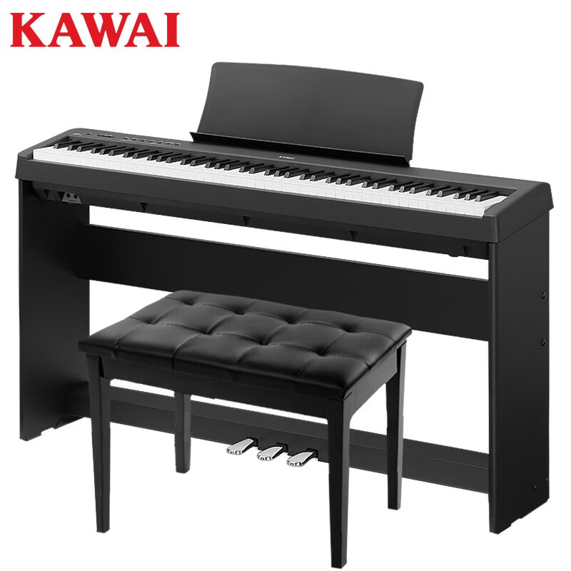 KAWAI ES系列 ES110 电钢琴 88键全配重键盘 黑色 双人琴凳礼包 ￥3709