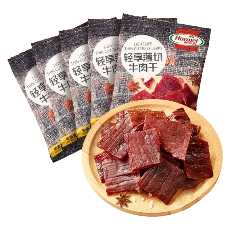 双11狂欢、PLUS会员：Hormel 荷美尔 牛肉干 咬唇香卤35g*5包*2件 赠黑咖啡10杯 87