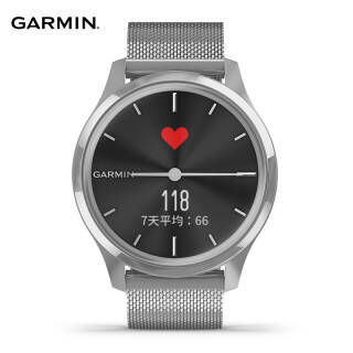 佳明(garmin)garminmove luxe 黑色表盘银色米兰尼斯表带 智能通知