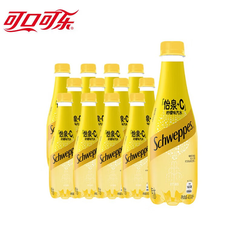 Schweppes 怡泉 无糖零卡 苏打水怡泉+C柠檬味400ml*12瓶 ￥29.7