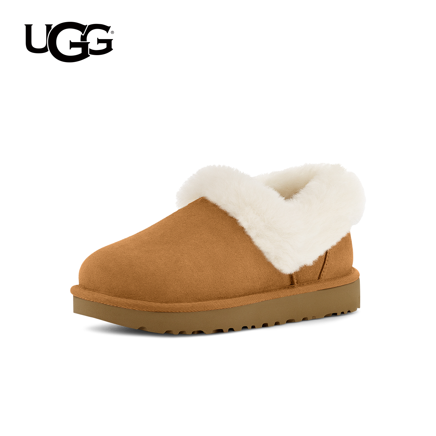 17日20点、淘金币可用：UGG 女士时尚舒适茸茸毛圈口平底休闲乐福鞋懒人毛