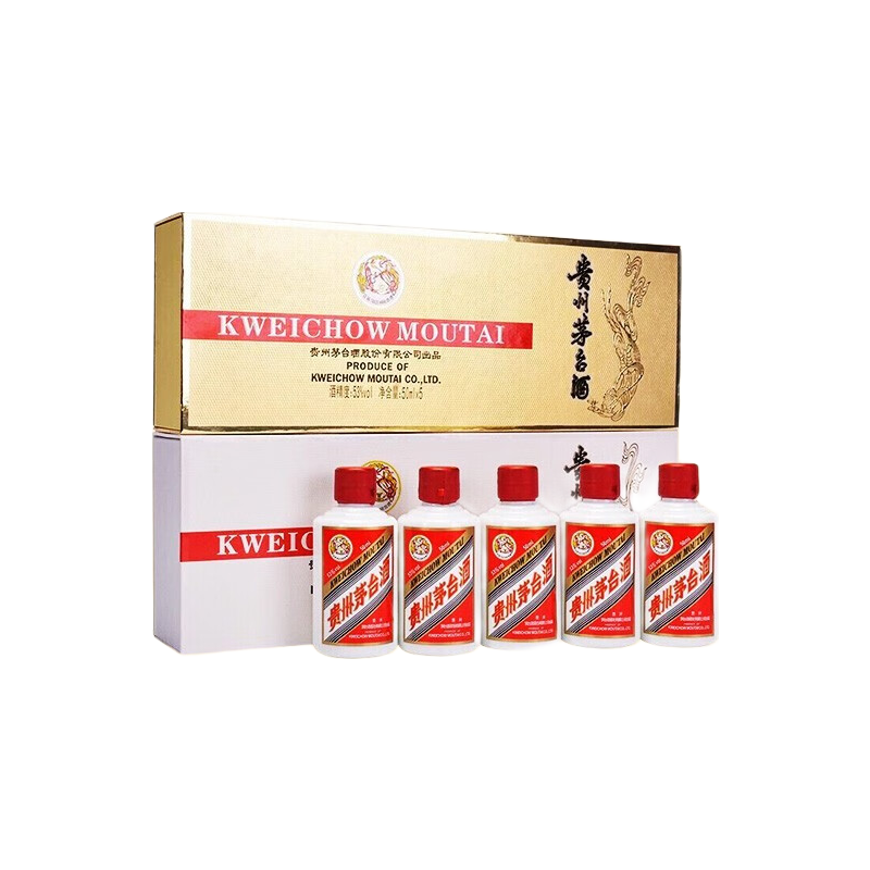 88VIP：MOUTAI 茅台 飞天茅台50mL*10瓶金银条套装酱香型白酒53度 1756.7元