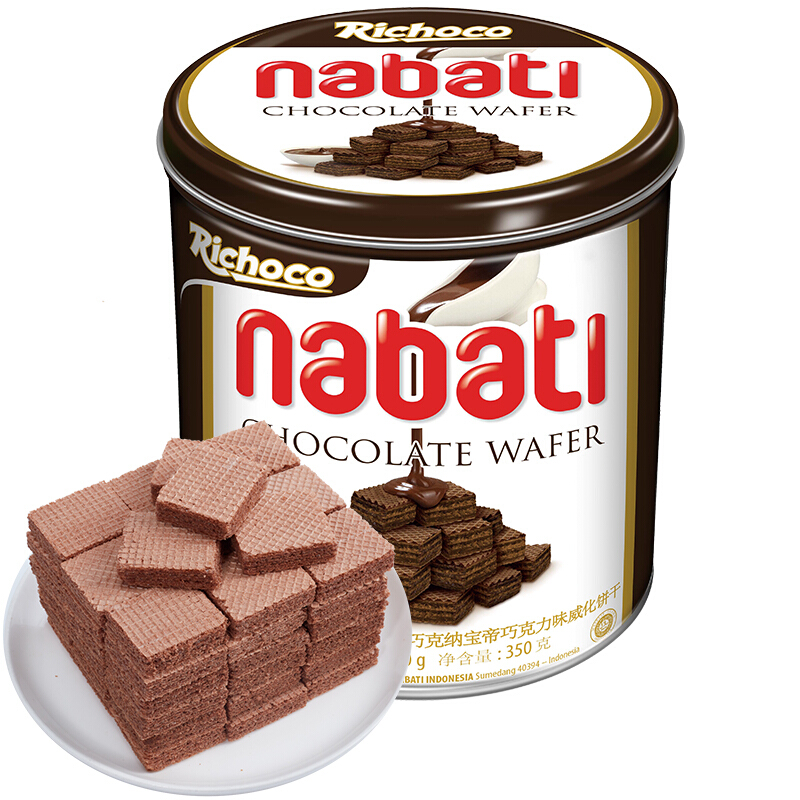 nabati 纳宝帝 丽巧克Richoco 威化饼干 巧克力味 350g 8.77元