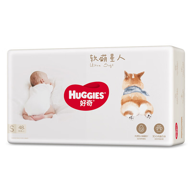 好奇（Huggies）软萌星人柯基裤纸尿裤 178元（合44.5元/件）