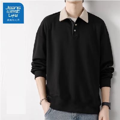 JEANSWEST 真维斯 男士翻领polo衫长袖t恤 *2件 59.3元包邮 （合29.65元/件 需用券