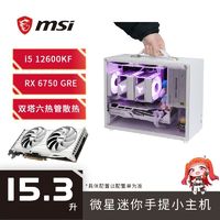 MSI 微星 i5 12600KF/RX 6750GRE白色台式迷你电脑主机便携提手整机 ￥3025