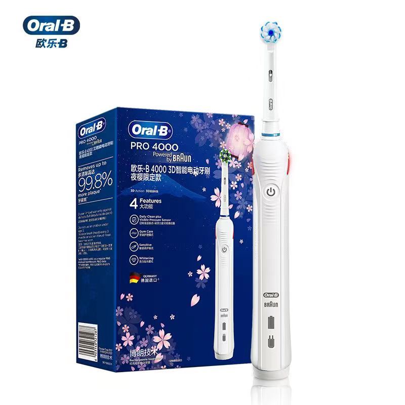 百亿补贴：Oral-B 欧乐B 欧乐-B P4000 电动牙刷 樱花白 夜樱 188元