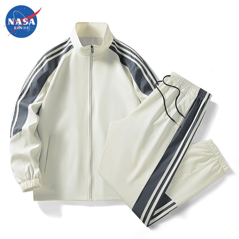 NASA RHUDE 运动套装男装春秋季新款潮流休闲青少年工装裤套装男大码帅气一