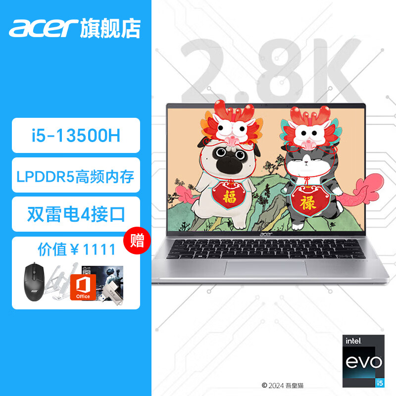 acer 宏碁 传奇 Young 锐龙版 R5 5000系列 15.6英寸 轻薄本 银色 (锐龙R5-5500U、核