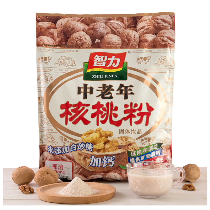 ZHILI 智力 中老年核桃粉600g（内含17小包）未添加白砂糖 速溶即食代餐粉 21.9