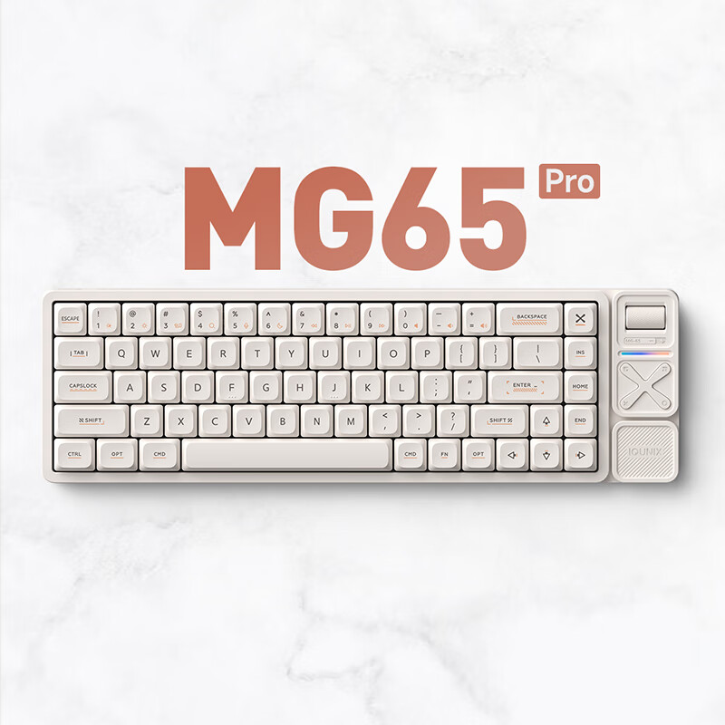 IQUNIX MG65系列矮轴机械键盘无线三模适配Mac平板办公超薄游戏 MG65-Pro 雾苏白 