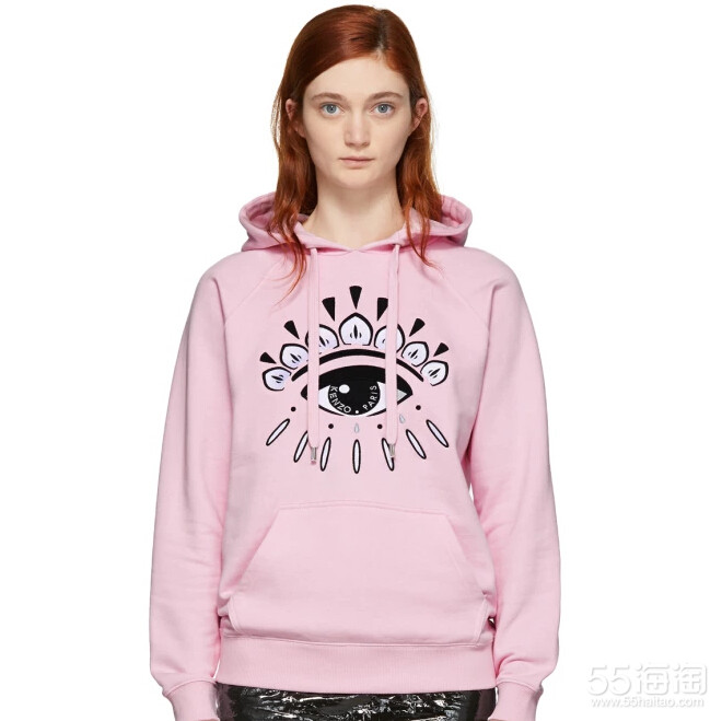 kenzo pink eye logo hoodie 粉色卫衣