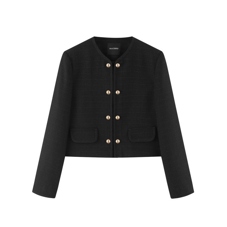 PEACEBIRD 女式简约双排扣外套 A7FAD244689 169元