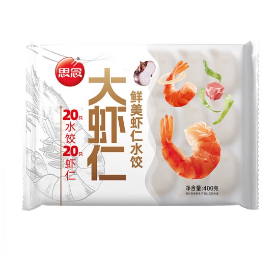 思念 大虾仁水饺400g 一只水饺一只虾（任选5件） 11.63元（需买5件，需用券