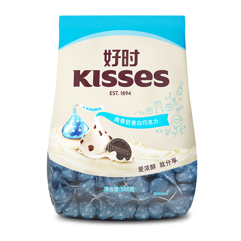 PLUS会员：好时之吻 Kisses 曲奇奶香脆乐多 500g 袋装 *2件 82.8元包邮（需领券