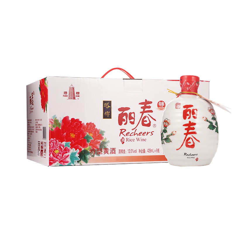 plus会员：塔牌 锦丽春十年 半干型 绍兴黄酒 428ml*6瓶 整箱装 183.1元