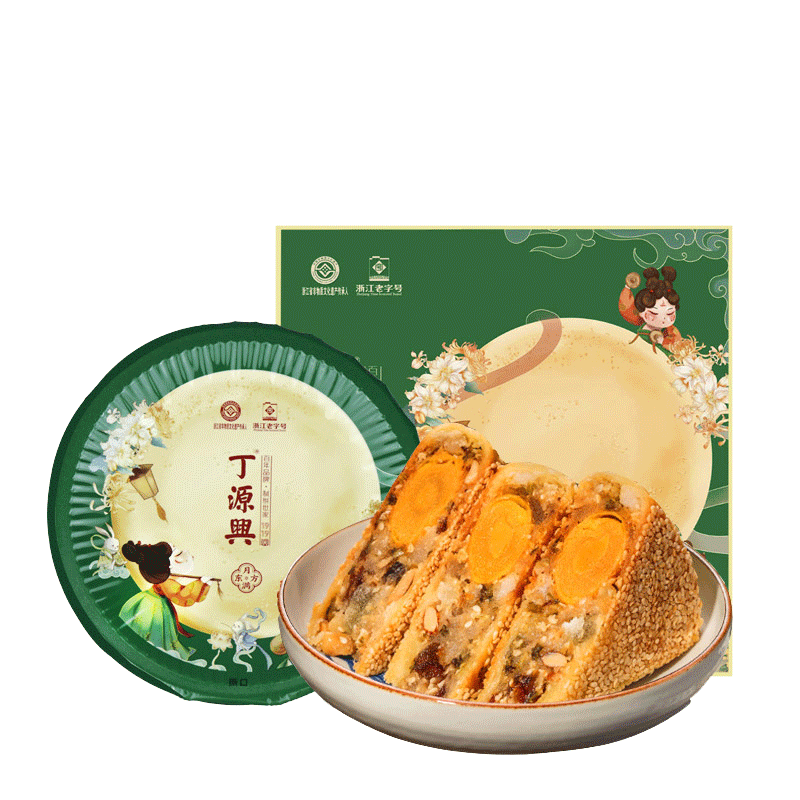 yx 丁源兴 温州特产蛋黄鲜肉大月饼 400g ￥15.9