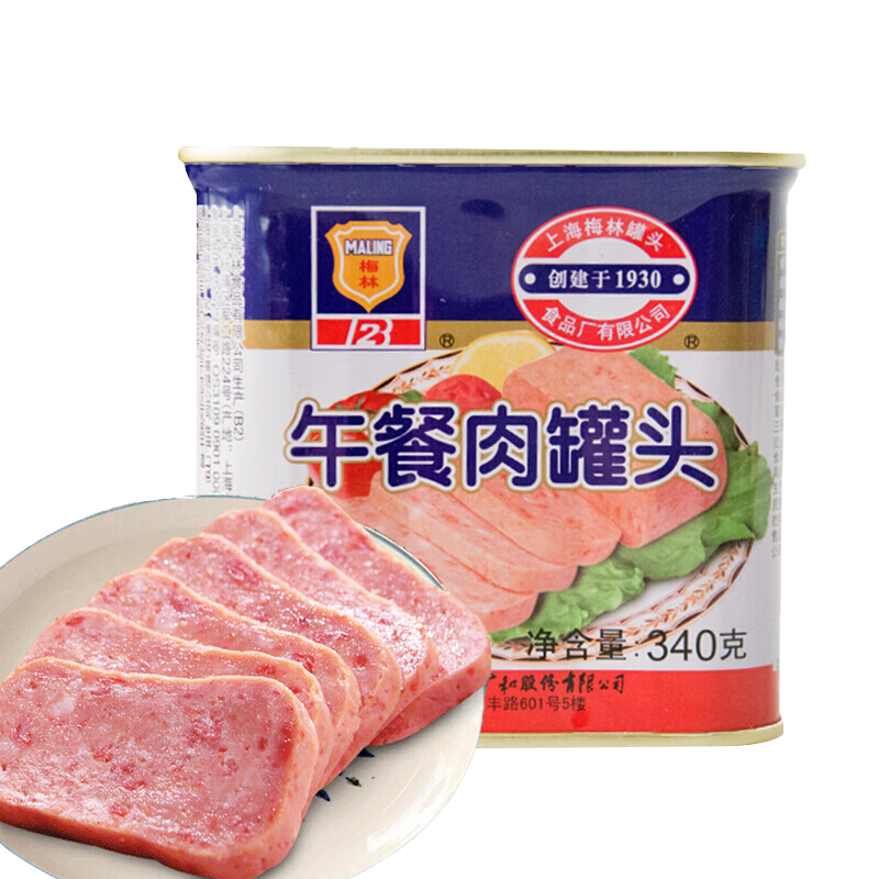 plus会员:MALING 上海梅林午餐肉罐头 340g+凑单品 10.25元包邮（主商品10.16元）