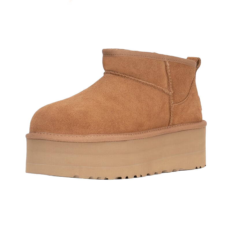 UGG 美版秋冬女款保暖加厚底迷你短筒雪地靴 1135092 CHE-栗色 38 ￥963.73