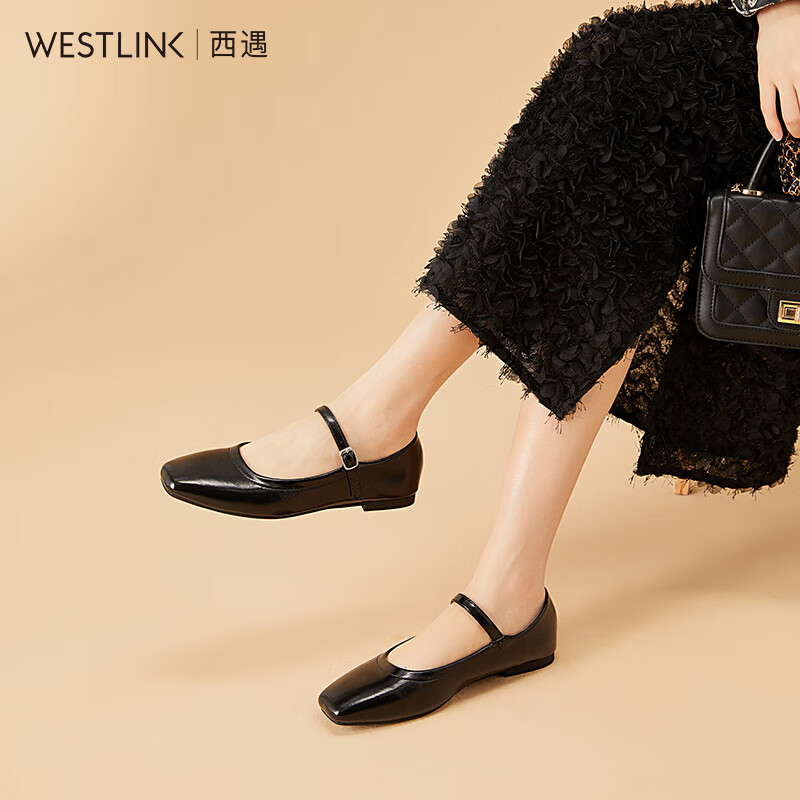 WESTLINK 西遇 法式方头一带 玛丽珍鞋女 83.35元（需用券）