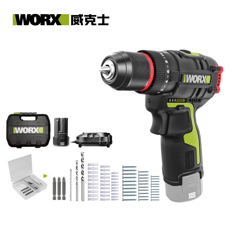 WORX 威克士 WU131X.7 12V无刷冲击钻套装(66附件+塑盒) 335.3元包邮